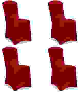 4x Stuhlhusse Stretch bordeaux rot
