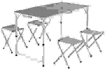 Campingsitzgruppe 5tlg. Grau Alu klappbar