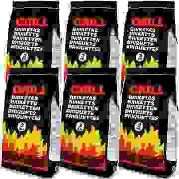 Holzkohlebriketts 6er-Set je 3kg