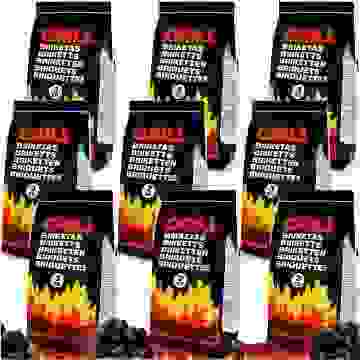 Holzkohlebriketts 9er-Set je 3kg