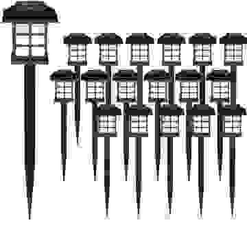 LED Solarleuchten 18er-Set Schwarz