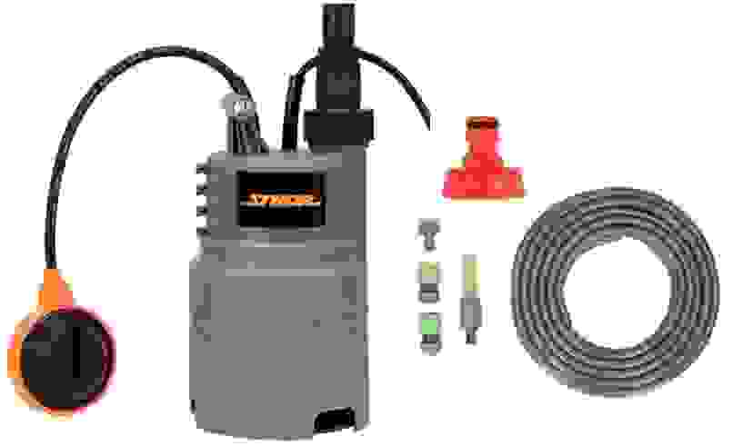 STHOR Tauchpumpe - 400W - 6000l/h MIT 15-Meter-Gartenschlauch inkl. Sprinkler und Armaturen UND YATO-Ventil 1".