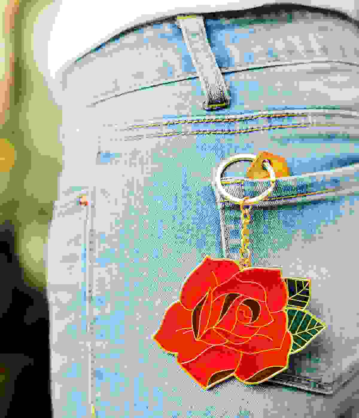 Oversized Rose Schlüsselanhänger
