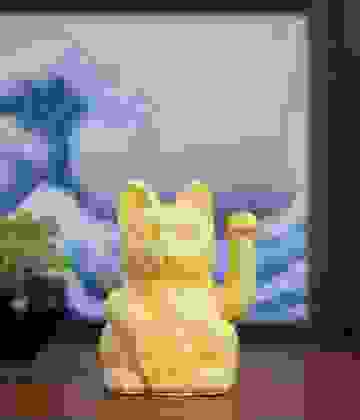 Winkekatze Lucky Cat Classic Yellow