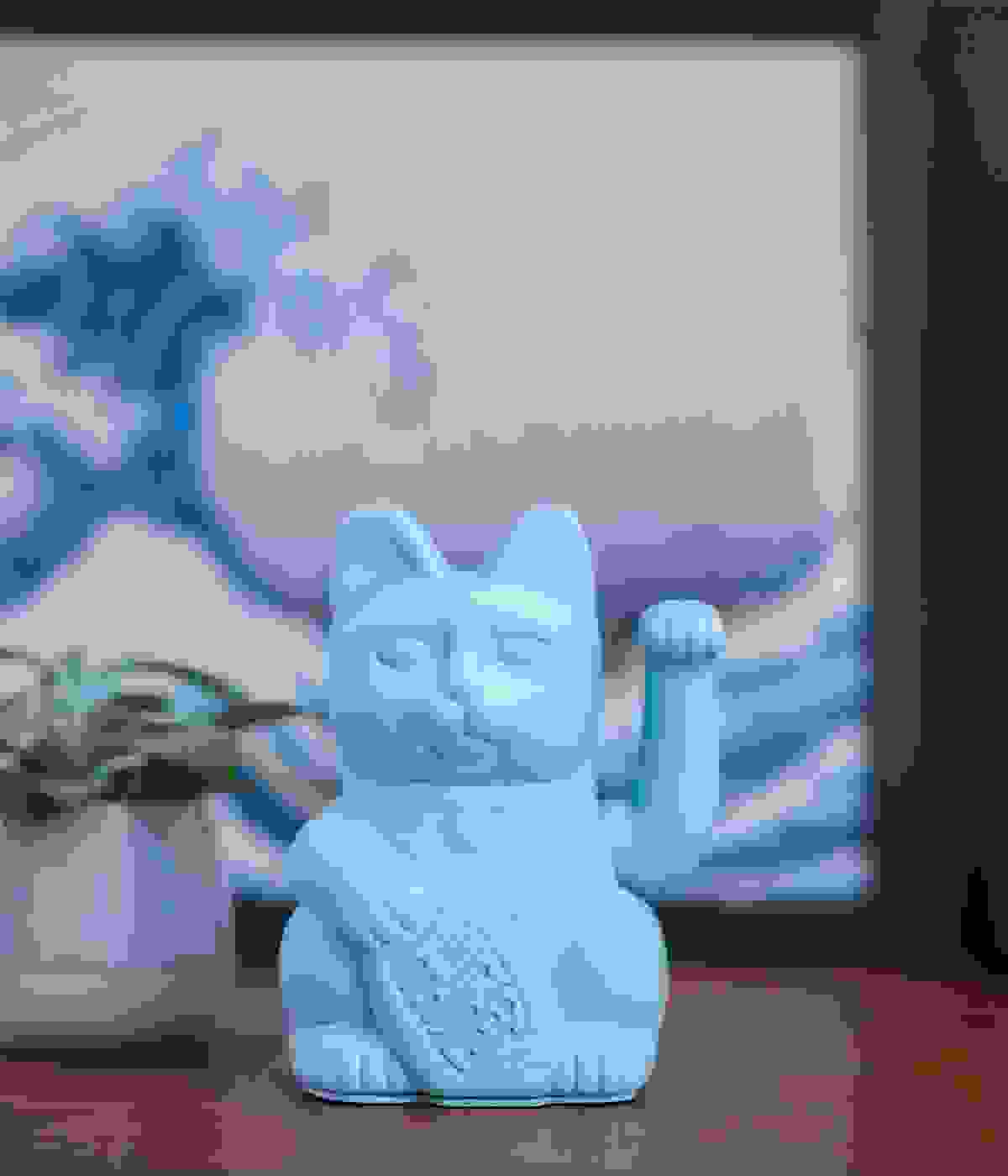 Winkekatze Lucky Cat Classic Blue