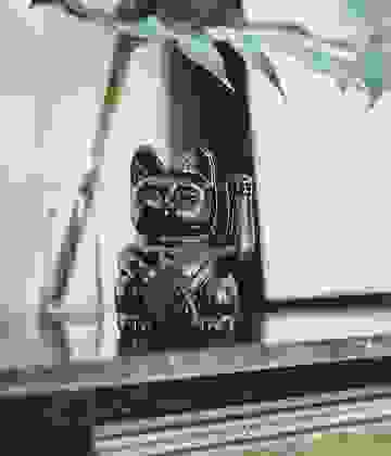 Winkekatze Lucky Cat Classic Glossy Black