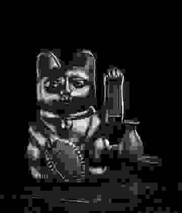 Winkekatze Lucky Cat Large Black
