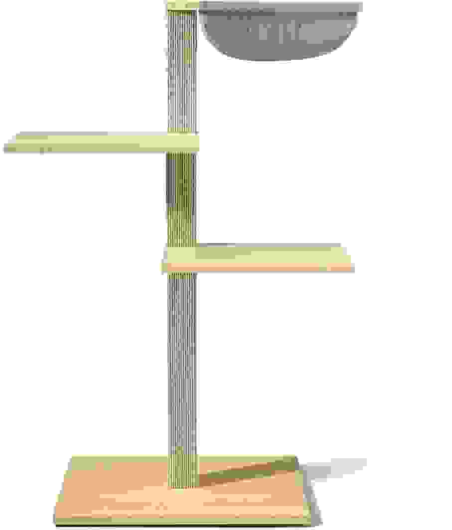 VIU-3 Kratzbaum – Ahorn Natur / Signalgrau – Flanell