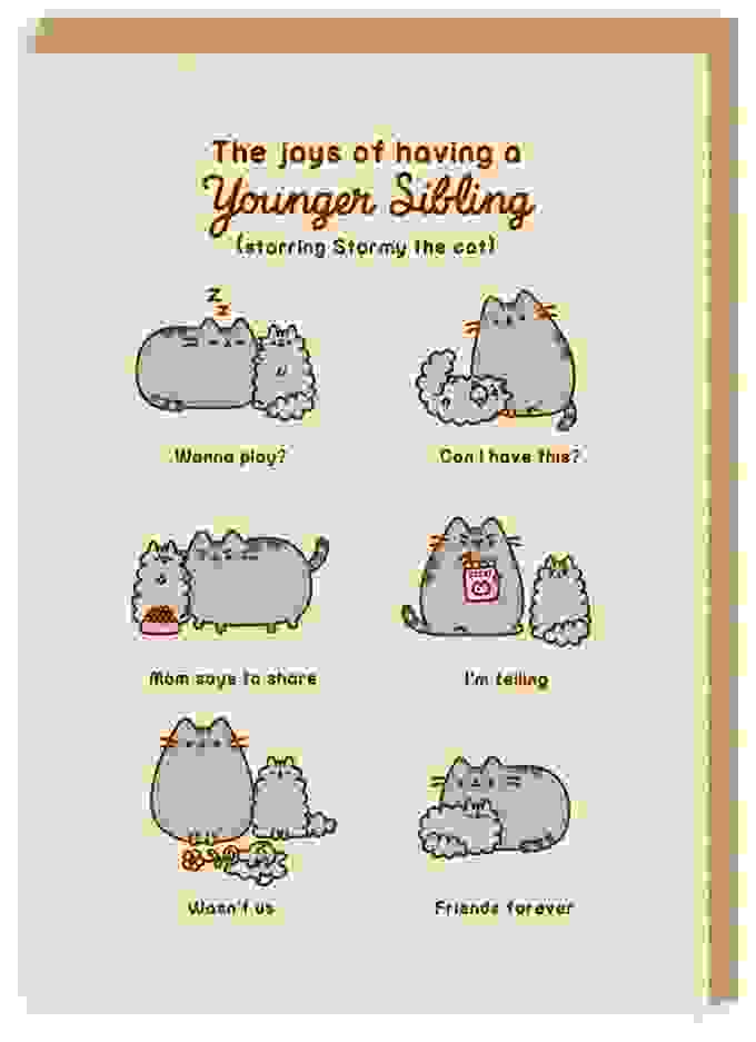 The Joys Of Having A Younger Sibling Pusheen Grußkarte