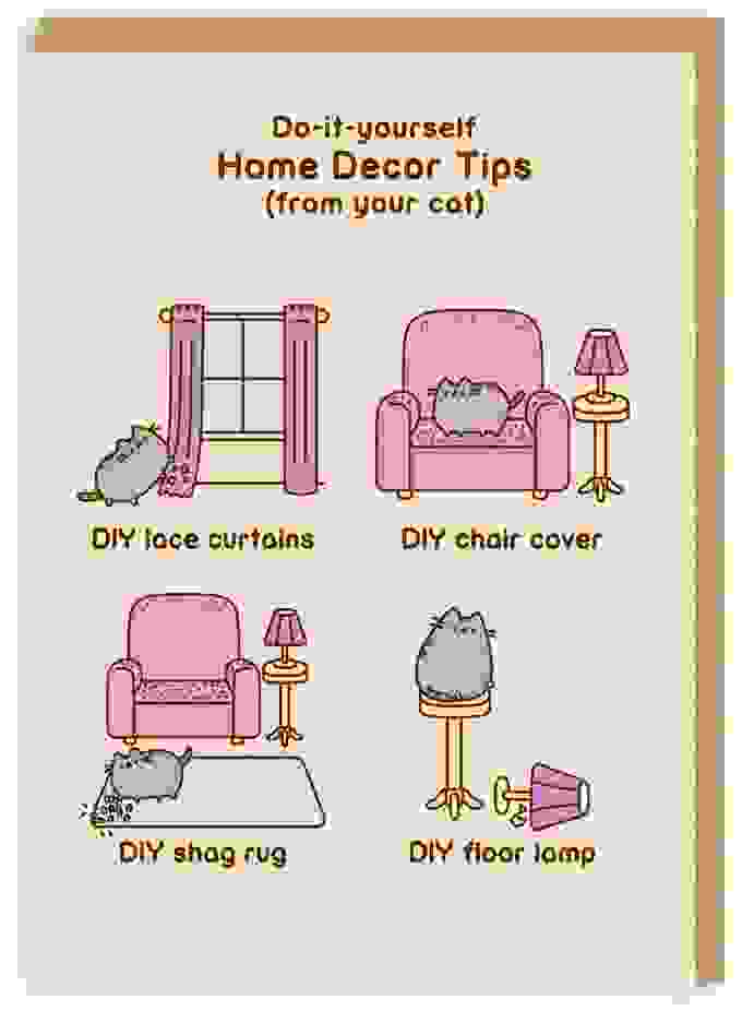 Home Decor Tips Pusheen Grußkarte