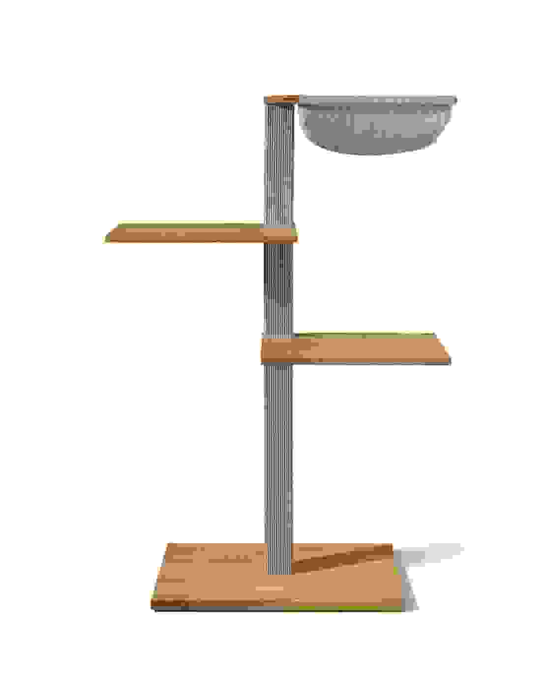 VIU-3 Kratzbaum – Eiche Natur Grau / Signalgrau – Flanell