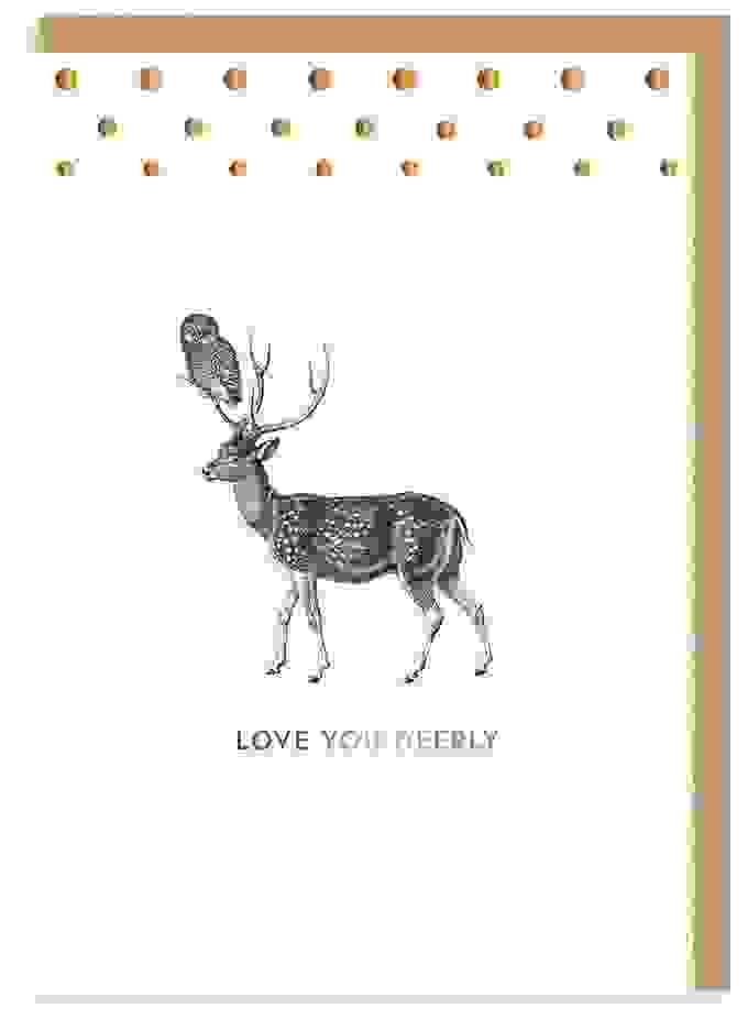 Mono Love You Deerly Grußkarte