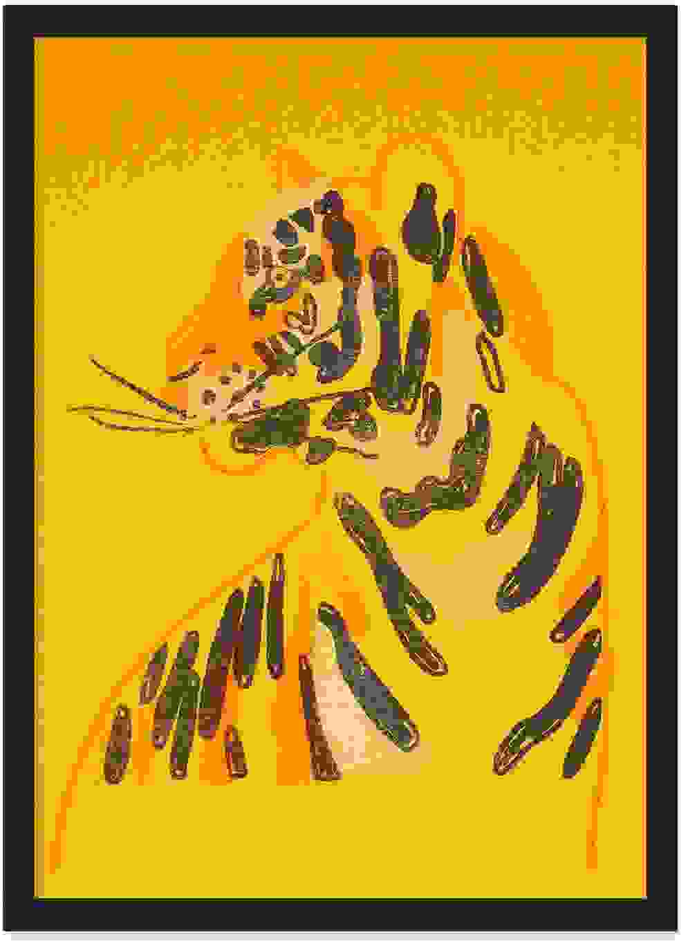 Neon Tiger A4 Riso Print