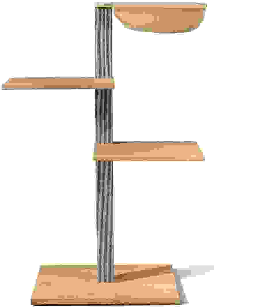 VIU-3 Kratzbaum – Eiche Weiß Grau / Strandbeige
