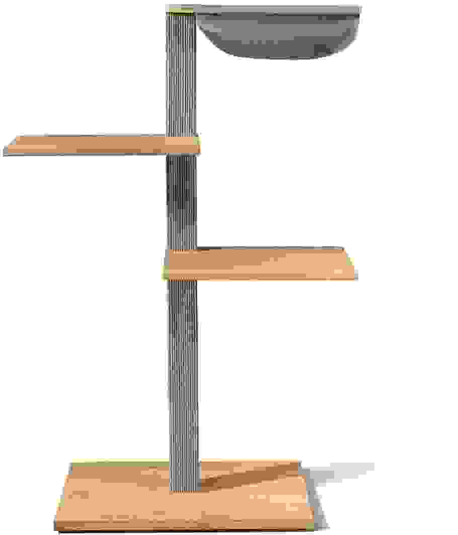 VIU-3 Kratzbaum – Eiche Weiß Grau / Patinagrün