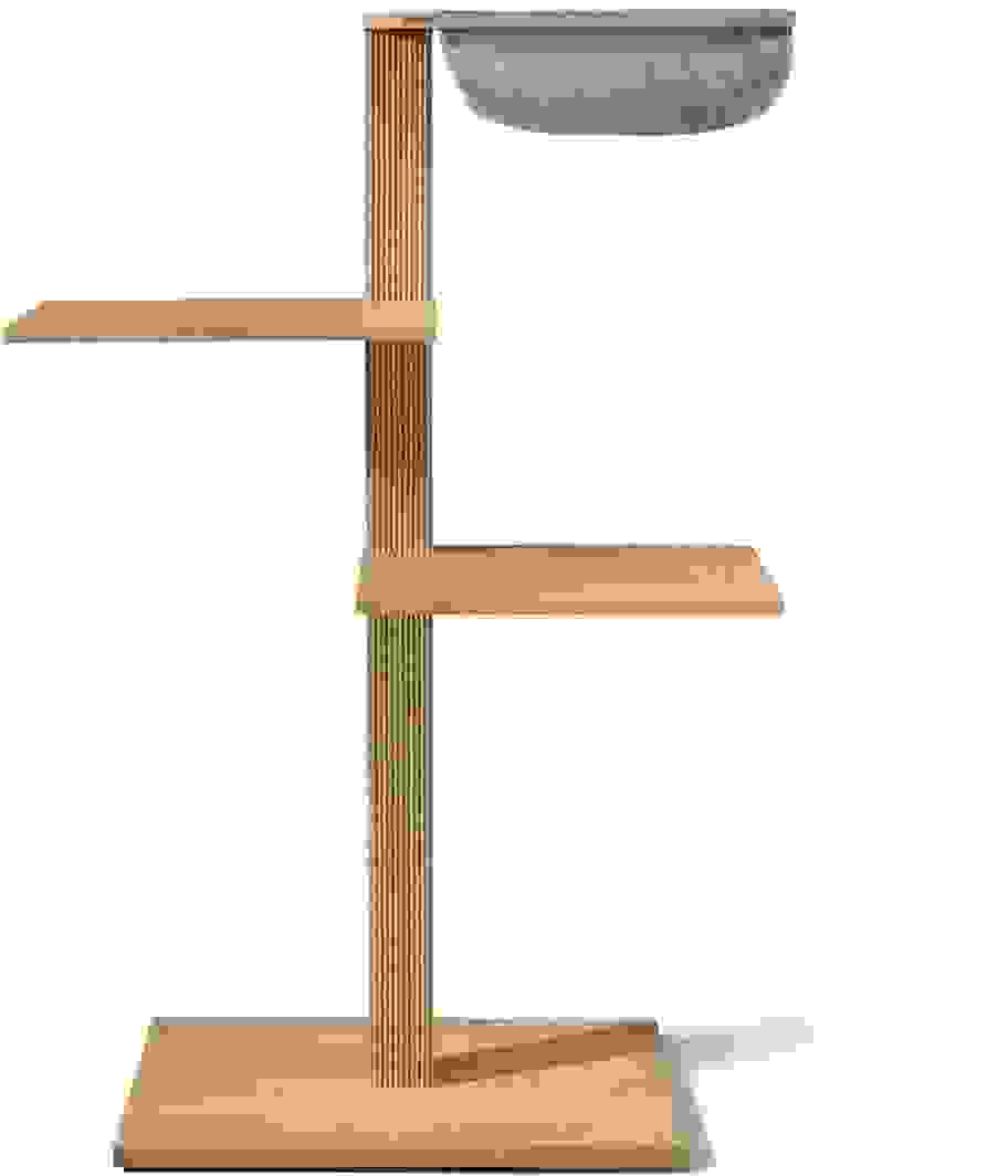 VIU-3 Kratzbaum – Eiche Weiß Beige / Steingrau