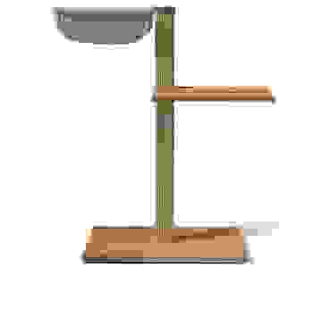 VIU-2 Kratzbaum – Eiche Natur Beige / Signalgrau – Flanell