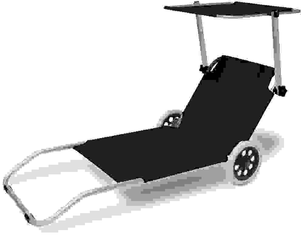 Casaria Lounger Mobile Kreta Anthrazit Aluminium mit 2 Rädern