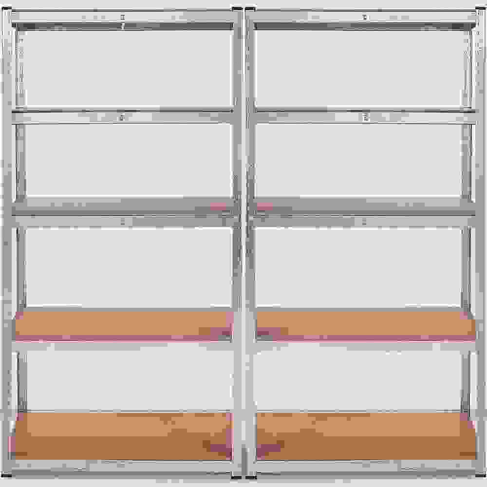 2 Stück Deubois Metall-Lagerregal/Regalschrank mit 5 Fachböden - 875kg Tragkraft - (HxBxT) 180x90x40 cm - 175kg pro Fachboden