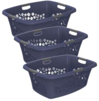 3er Set Wäschekorb 50l FLOWERS