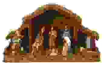 Allgemeine Krippe mit Beleuchtung - Batteriebetrieben - 39 x 15 x 22,5 cm