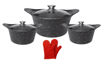 ASIA Gusspfannen-Set - Alumium-Marmor - 20/24/28 cm - 6 Stück