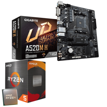 Aufrüst-Kit: GIGABYTE A520M H - AMD Ryzen 5 5600G 6x 3.90 GHz - AMD Radeon Gr...