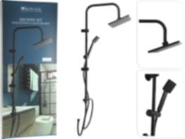 Bathroom Solutions Regenbrausegarnitur MIT Handbrause 150cm - Mattschwarz