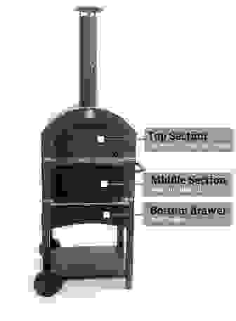 BBQ mit Pizzaofen 68x48x156 cm