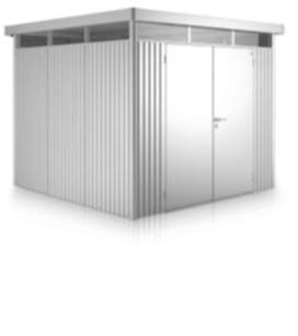 Biohort Gerätehaus HighLine Gr. H2, silber-metallic, Doppeltür 1950x2750x2220 mm