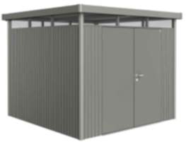 Biohort Gerätehaus HighLine Gr. H4 quarzgrau-metallic, Doppeltür 2750x2750x2220 mm