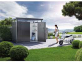 Biohort Gerätehaus HighLine Gr. H5, dunkelgrau-metallic, Doppeltür 3150x2750x2220 mm