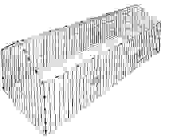 Cacobra Kaninchenstall | Freilaufstall | Inklusive Sonnenschirm | 180 x 75 x 75 cm