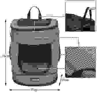 Cado Pet Rucksack mit Klappe, Taschen, Gurt und Hüftgurt