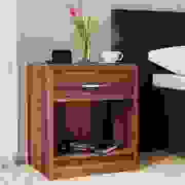 Casa Nachttisch inkl. Schublade - Braun-schwarz - 50x40x35 cm