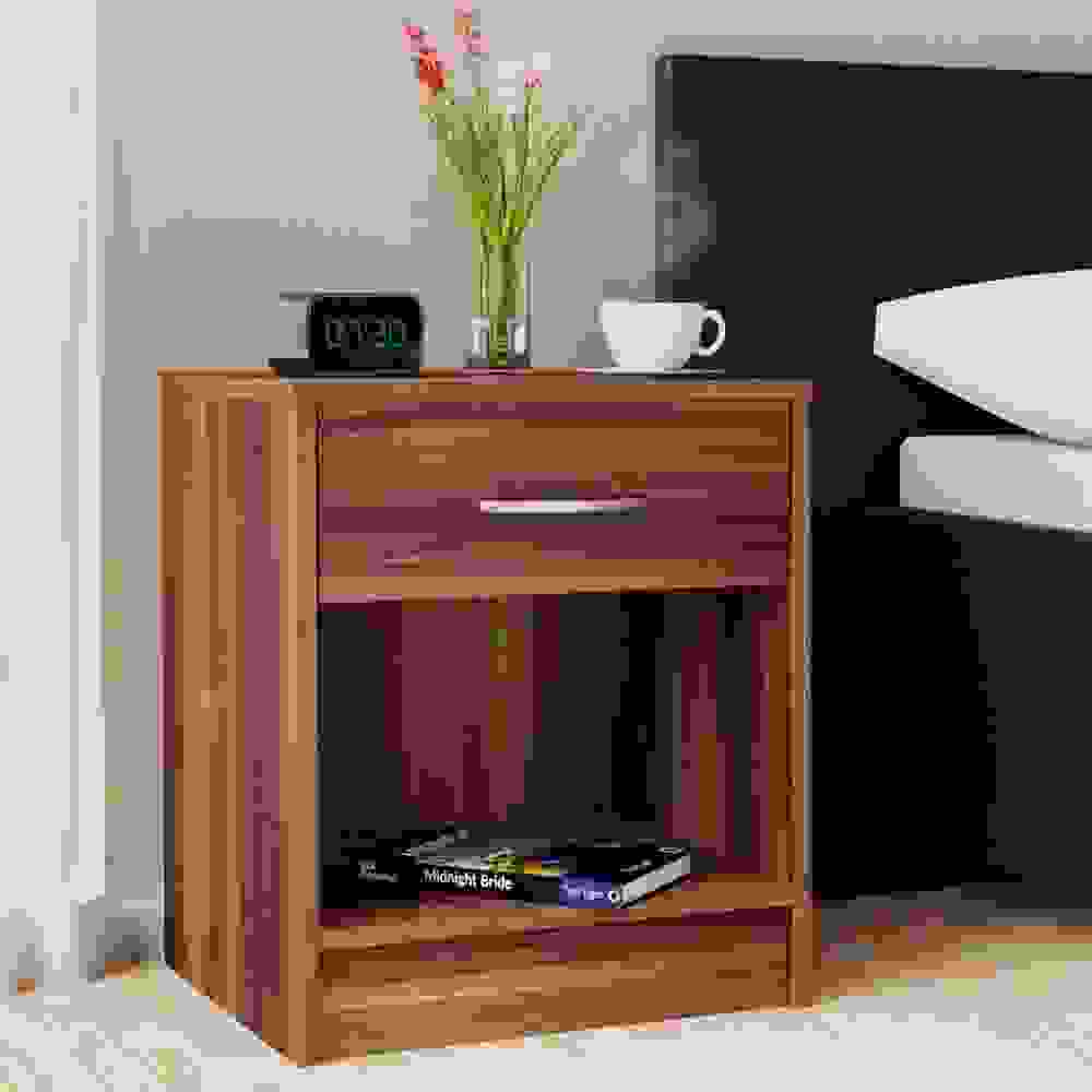 Casa Nachttisch inkl. Schublade - Braun-schwarz - 50x40x35 cm