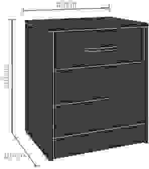 Casa Nachttisch inkl. Schublade - Braun-schwarz - 50x40x35 cm