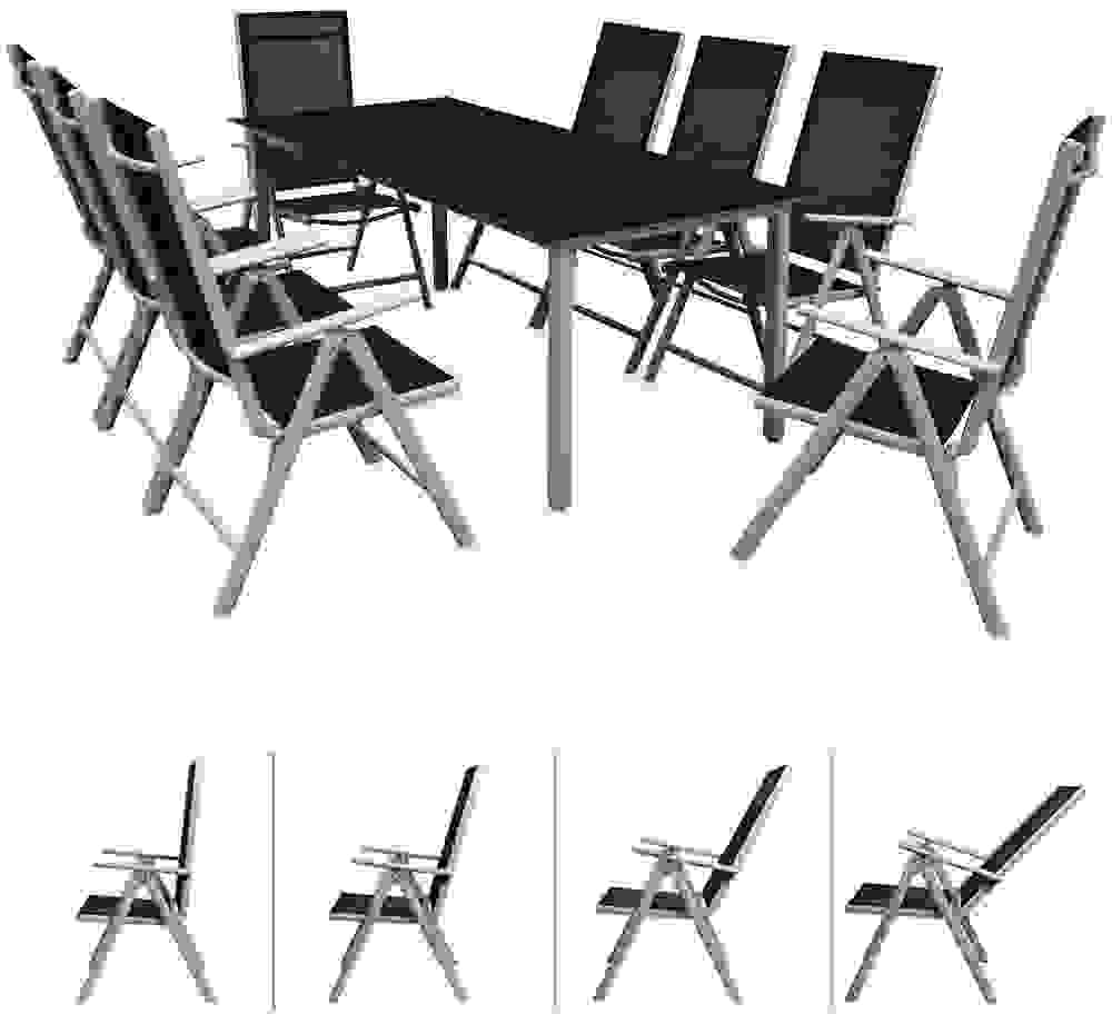 Casaria Aluminium Garten-Set Bern 8+1
