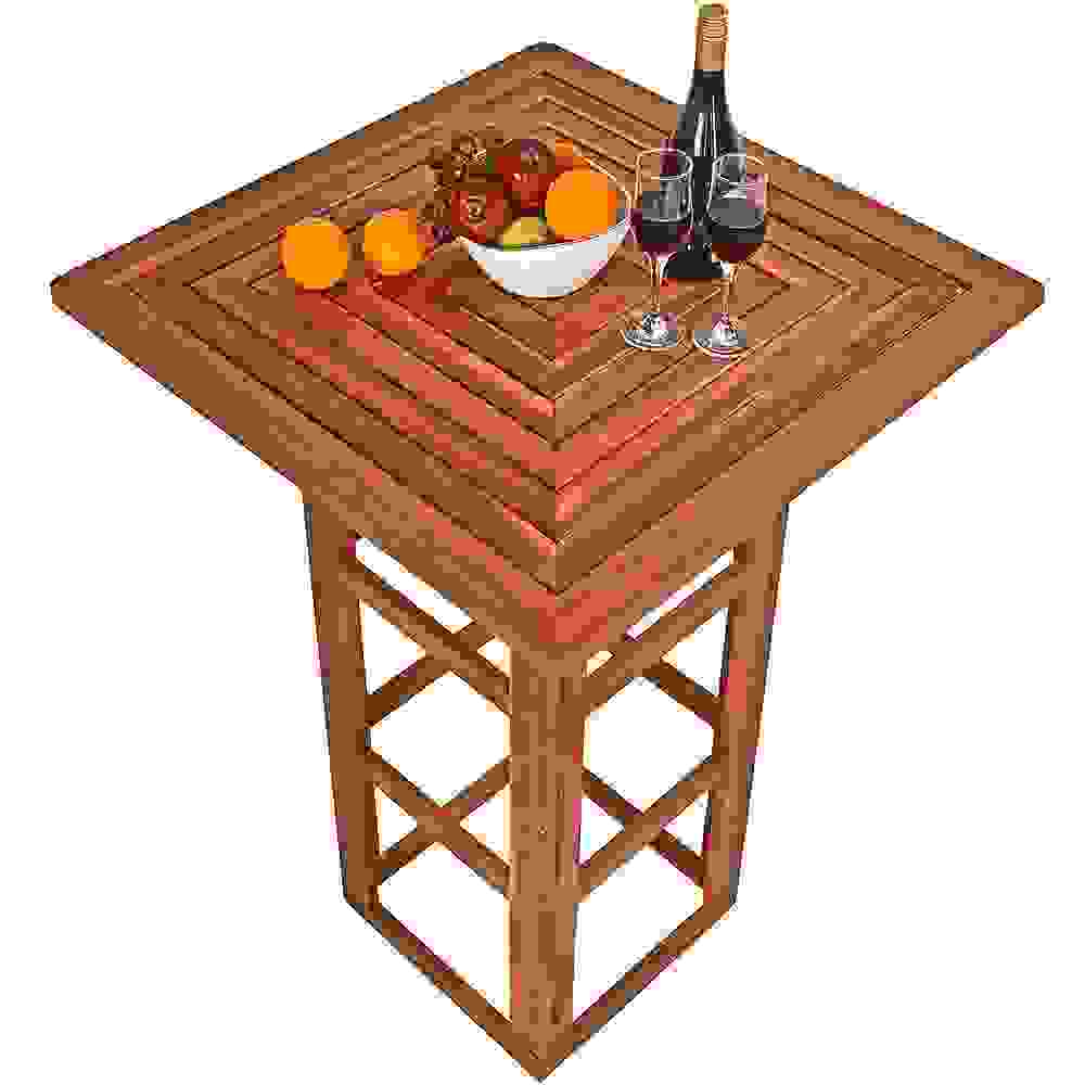 Casaria Bar Tisch Akazienholz 75x75x110cm