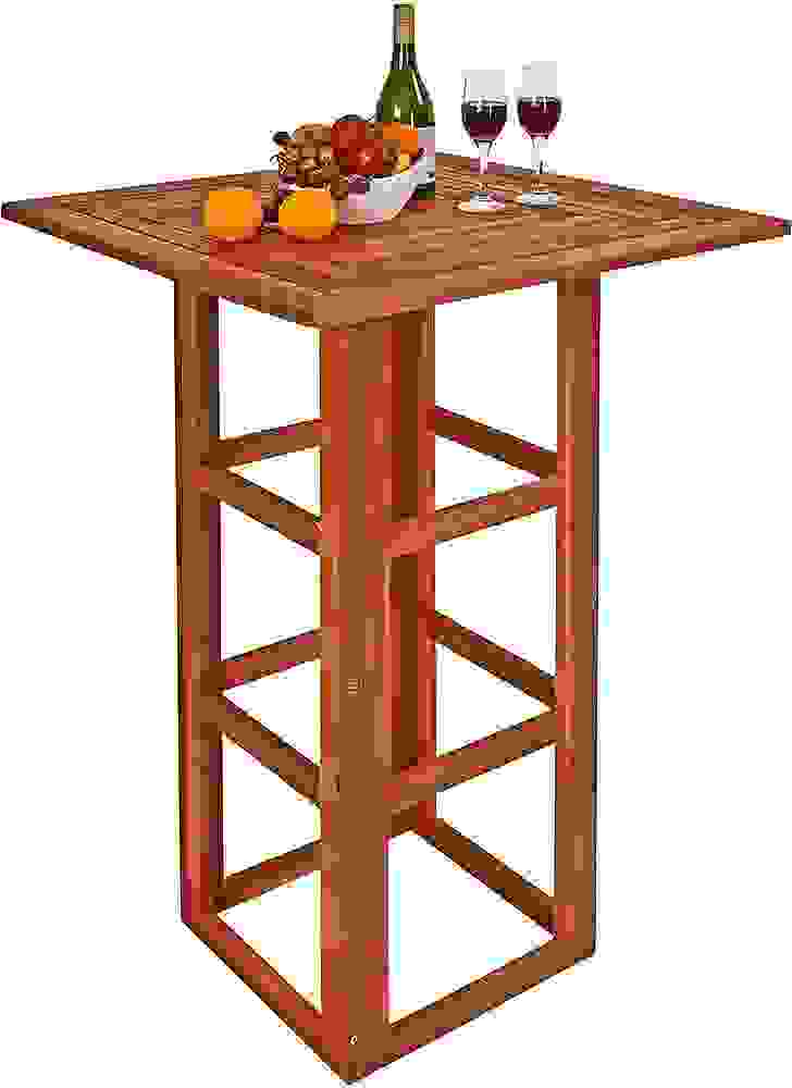 Casaria Bar Tisch Akazienholz 75x75x110cm