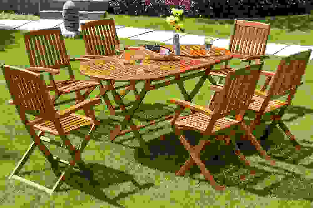Casaria Garten-Set 'Boston' 7-teilig - Akazienholz