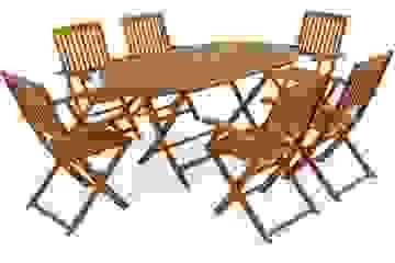 Casaria Garten-Set 'Boston' 7-teilig - Akazienholz