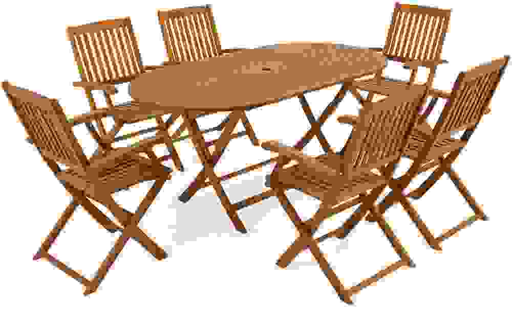 Casaria Garten-Set 'Boston' 7-teilig - Akazienholz