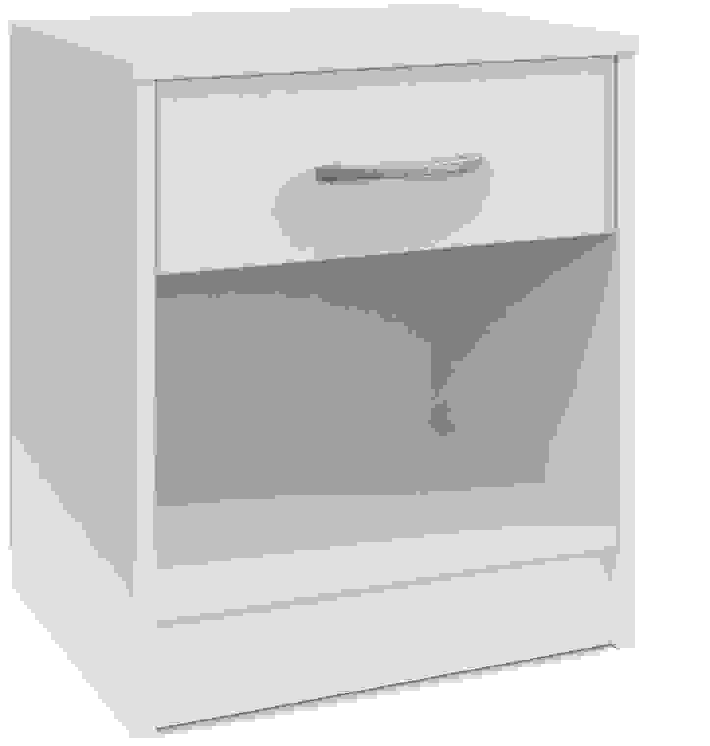 Casaria Nachttisch mit Schublade in weiß (HxBxT) 50x40x35cm