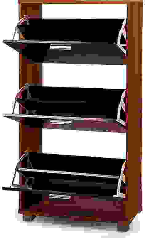 Casaria Schuhschrank mit 3 Schubladen Wengeholz schwarz 115 x 60 x 24cm