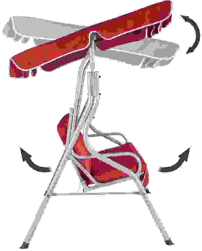 Casaria Swing Bank verstellbarer Schieber Datum - bordeaux