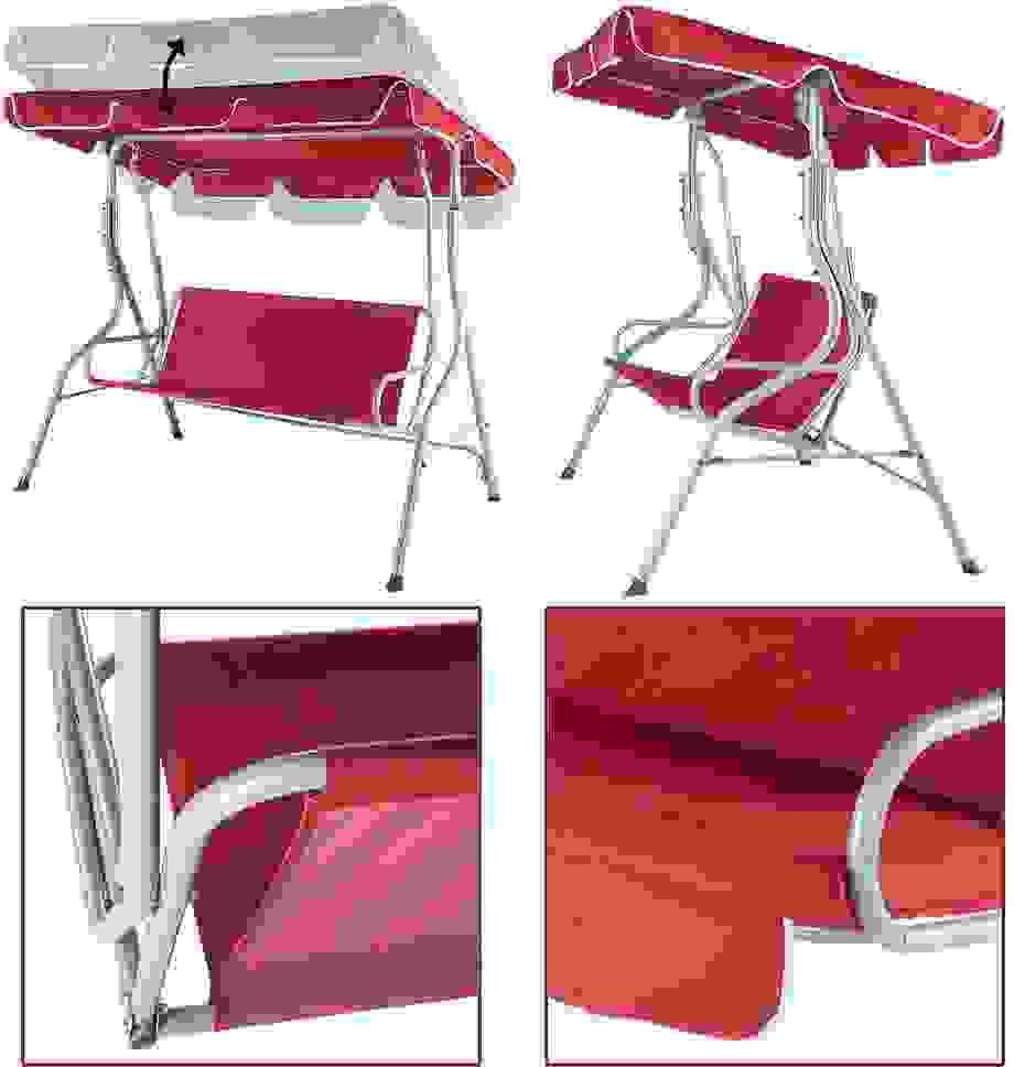 Casaria Swing Bank verstellbarer Schieber Datum - bordeaux