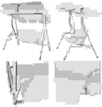 Casaria Swing Bank verstellbarer Schieberegler - creme
