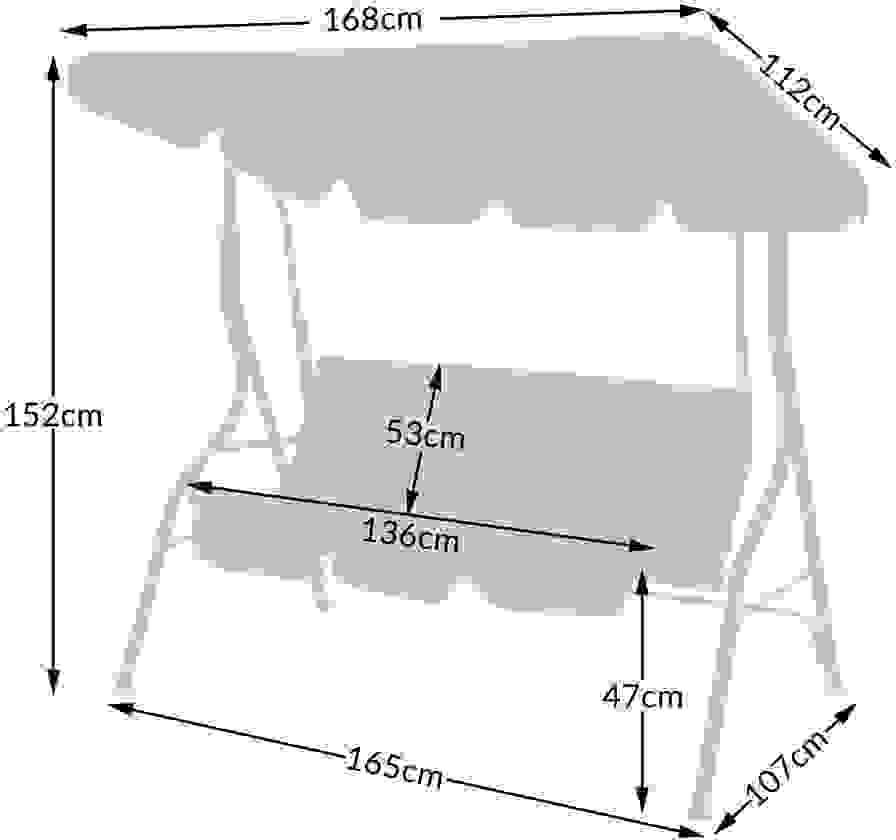 Casaria Swing Bank verstellbarer Schieberegler - creme