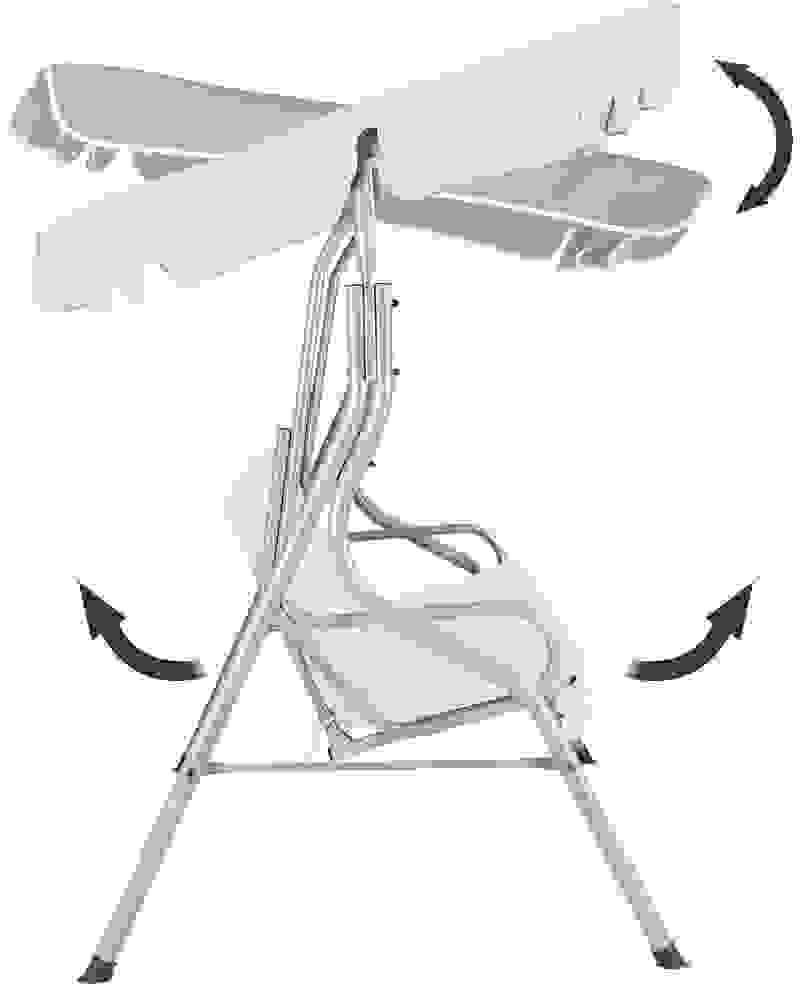 Casaria Swing Bank verstellbarer Schieberegler - creme